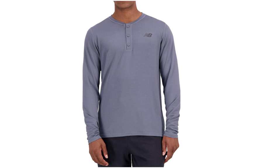 New Balance New Balance T Shirts Men's Lead Gray Crew Neck Moderate Straight Fit