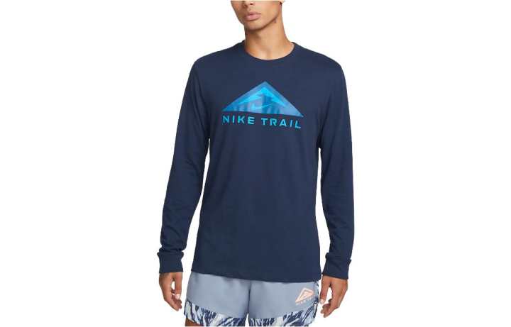 Nike Nike T Shirts Men's Navy Blue Crew Neck Moderate Straight Fit