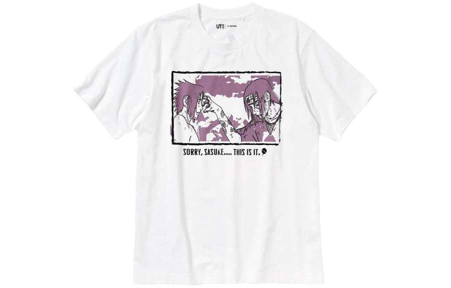 UNIQLO X Naruto SS23 T Shirts Unisex White Crew Neck Moderate Straight Fit