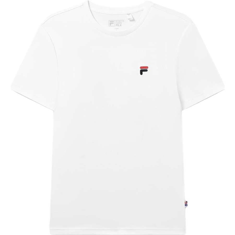 FILA T Shirts Men's White Crew Neck Moderate Straight Fit