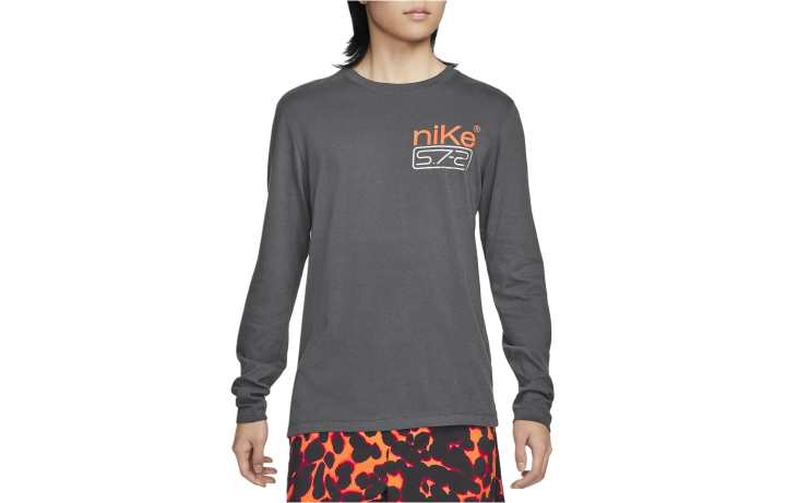 Nike Nike T Shirts Men's Coal Gray Crew Neck Moderate Straight Fit