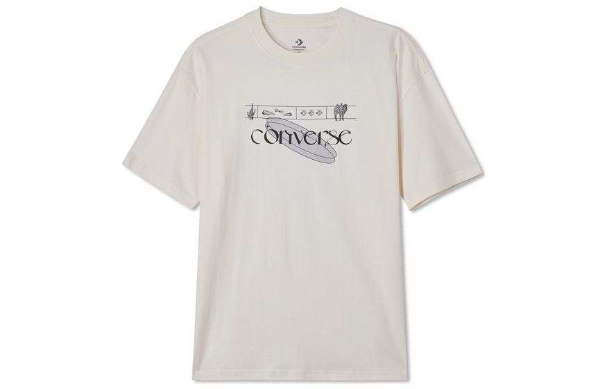 Converse T Shirts Unisex Gray Crew Neck Moderate Straight Fit