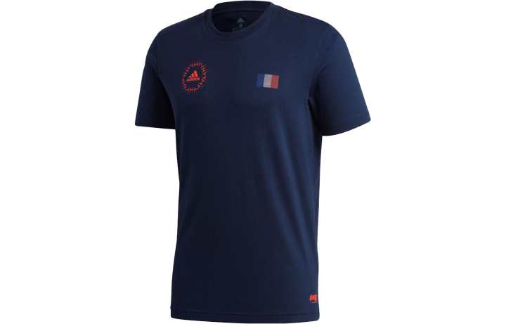 Adidas Adidas T Shirts Men's Navy Blue Crew Neck Moderate Straight Fit