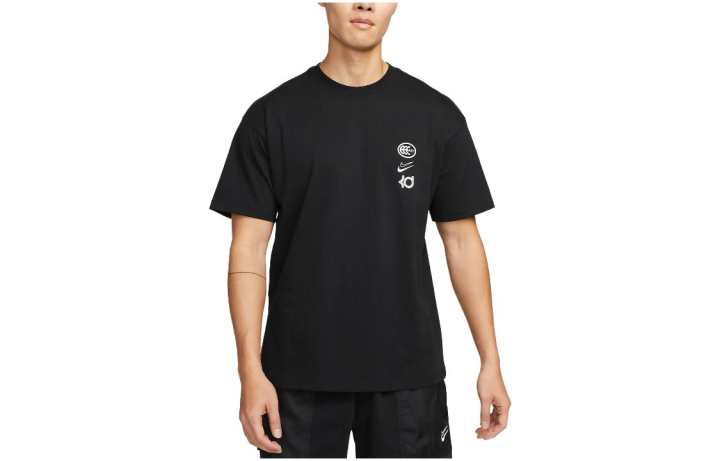 Nike Nike T Shirts Men's Black Crew Neck Moderate Straight Fit