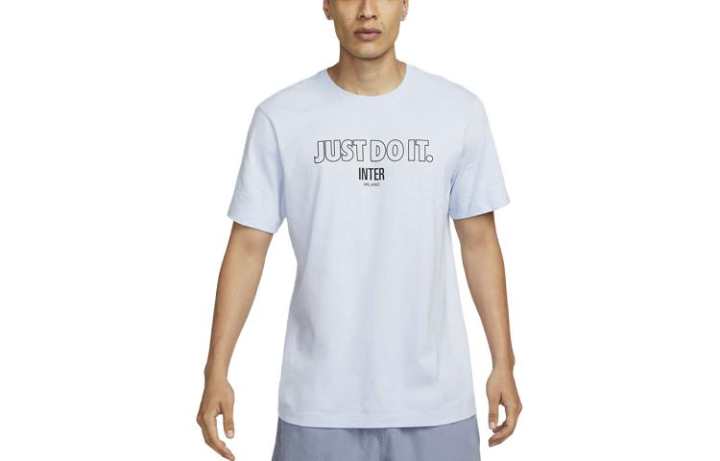 Nike Nike T Shirts Men's Light Blue Crew Neck Moderate Straight Fit
