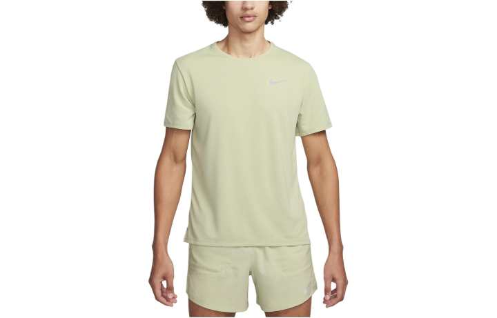Nike Nike MILER T Shirts Men's Olive Crew Neck Moderate Straight Fit