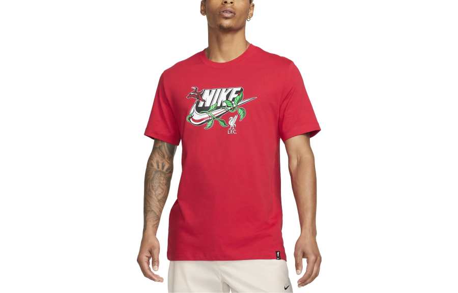 Nike Nike T Shirts Men's Red Crew Neck Moderate Straight Fit