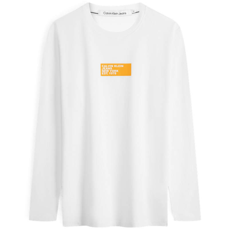 Calvin Klein T Shirts Men's Moon White Crew Neck Moderate Straight Fit
