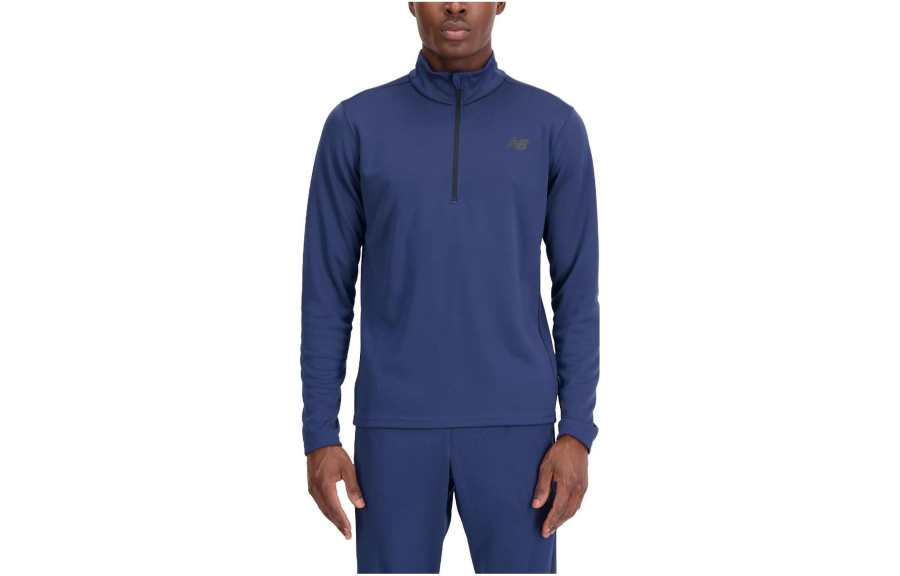 New Balance New Balance T Shirts Men's Blue Stand Collar Moderate Straight Fit