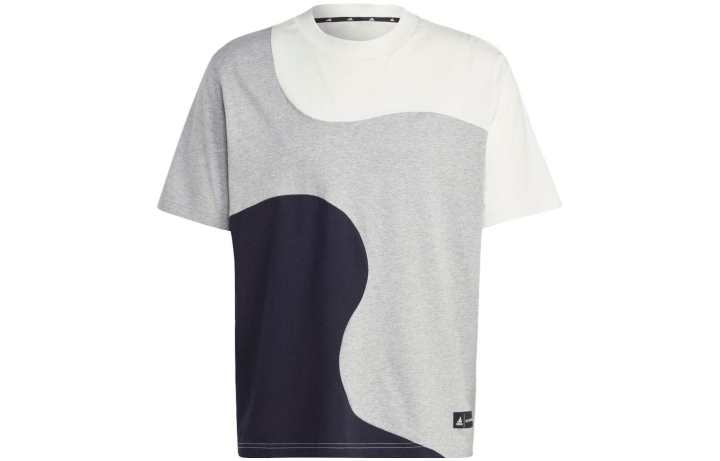 Adidas Adidas D4T T Shirts Men's Gray White Crew Neck Moderate