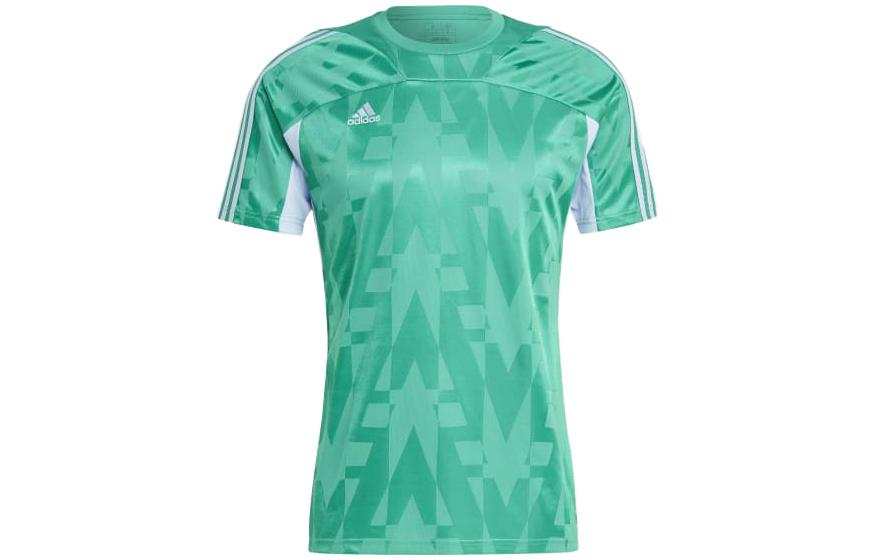 Adidas Adidas T Shirts Men's Green Crew Neck Moderate Straight Fit