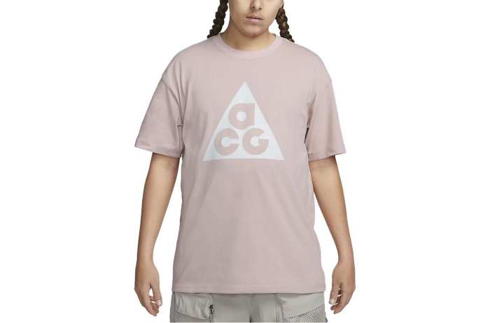 Nike Nike T Shirts Men's Pink Crew Neck Moderate Straight Fit