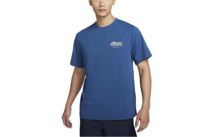 Nike Nike T Shirts Men's Blue Crew Neck Moderate Straight Fit