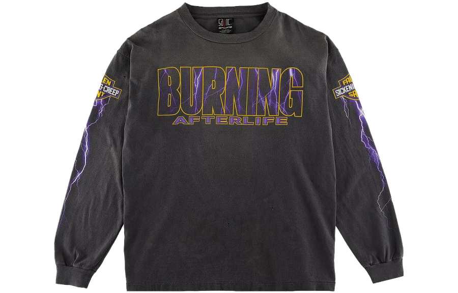 Saint Mxxxxxx lightning-bolt graphic long-sleeve T-shirt