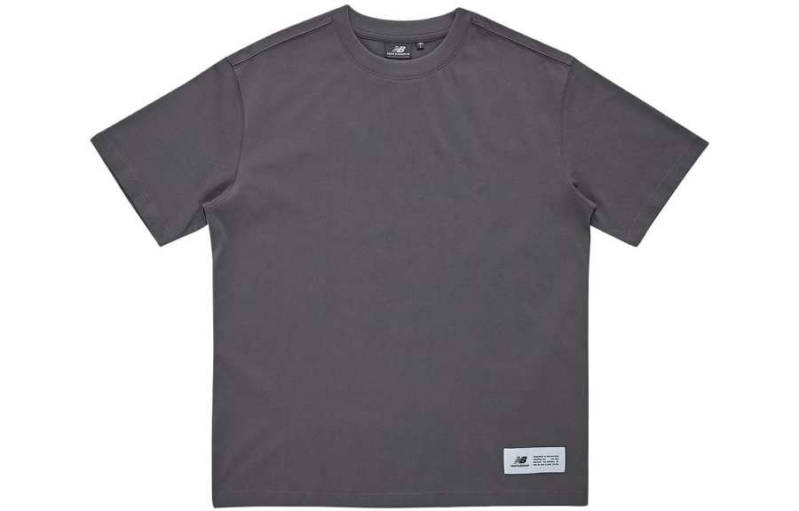 New Balance New Balance T Shirts Men's Gray Crew Neck Moderate Straight Fit
