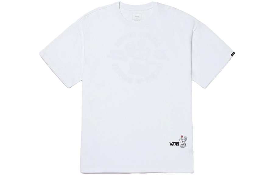 Vans T Shirts Men's White Crew Neck Moderate Straight Fit