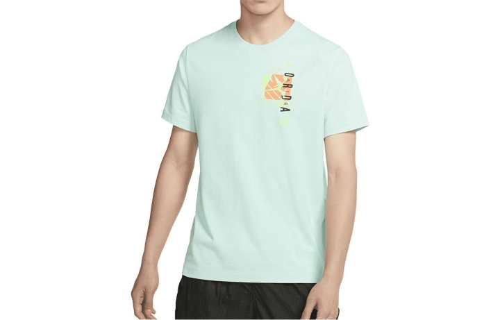 Jordan Jordan T Shirts Men's Light Green Crew Neck Moderate Straight Fit