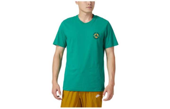 Nike Nike T Shirts Men's Green Crew Neck Moderate Straight Fit