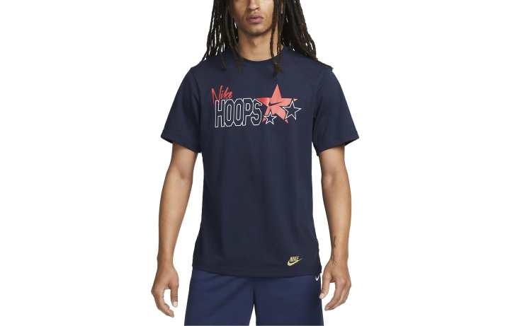 Nike Nike T Shirts Men's Black Obsidian Crew Neck Moderate Straight Fit