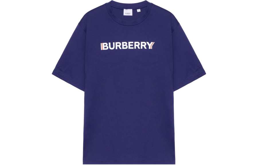 Burberry T Shirts Men's Blue Crew Neck Moderate