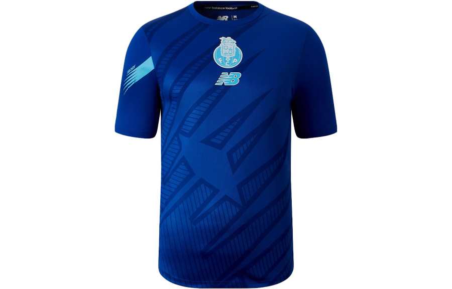 New Balance New Balance T Shirts Men's Blue Crew Neck Moderate Straight Fit