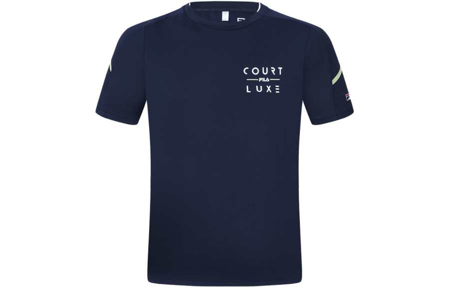 FILA T Shirts Men's Royal Blue Crew Neck Moderate Straight Fit