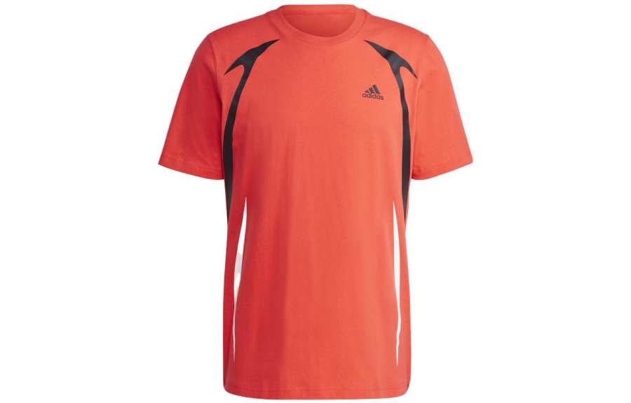 Adidas Adidas T Shirts Men's Red Crew Neck Moderate Straight Fit