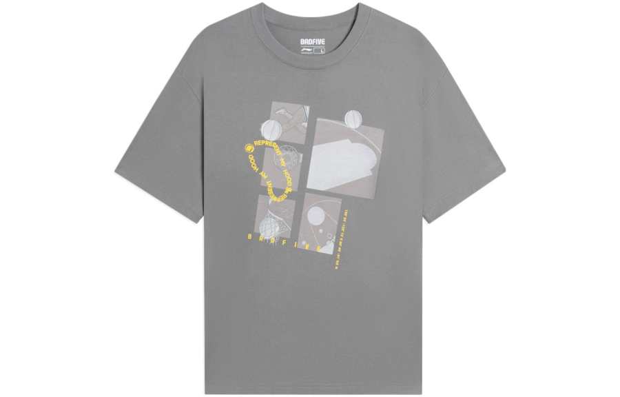 Li-Ning Li Ning Badfive T Shirt Unisex Iron Asphalt Gray