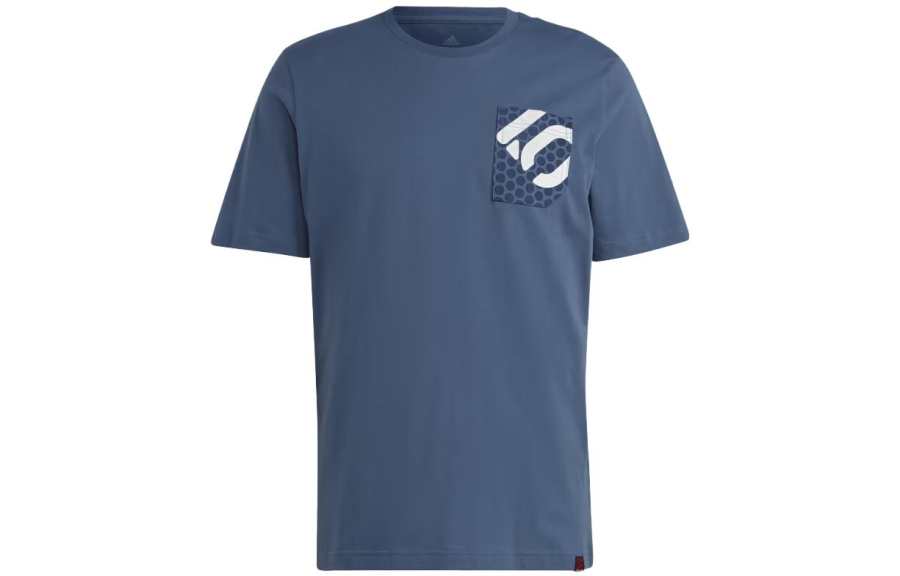 Adidas Adidas T Shirts Men's Steel Blue Crew Neck Moderate Straight Fit
