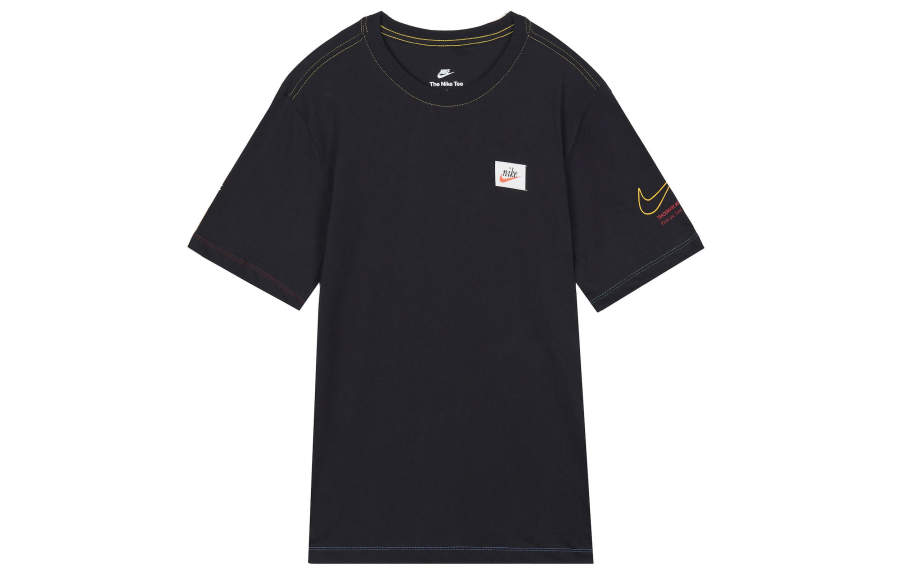 Nike Nike T Shirts Men's Black Crew Neck Moderate Straight Fit