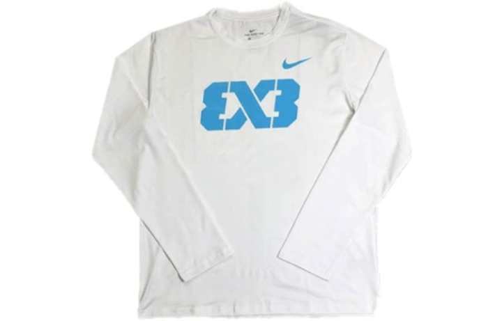 Nike Nike 3x4 T Shirts Unisex White Blue Crew Neck Moderate Other