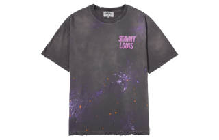 SSSAINT LOUIS T Shirts Unisex Washed Gray Crew Neck Moderate Straight Fit