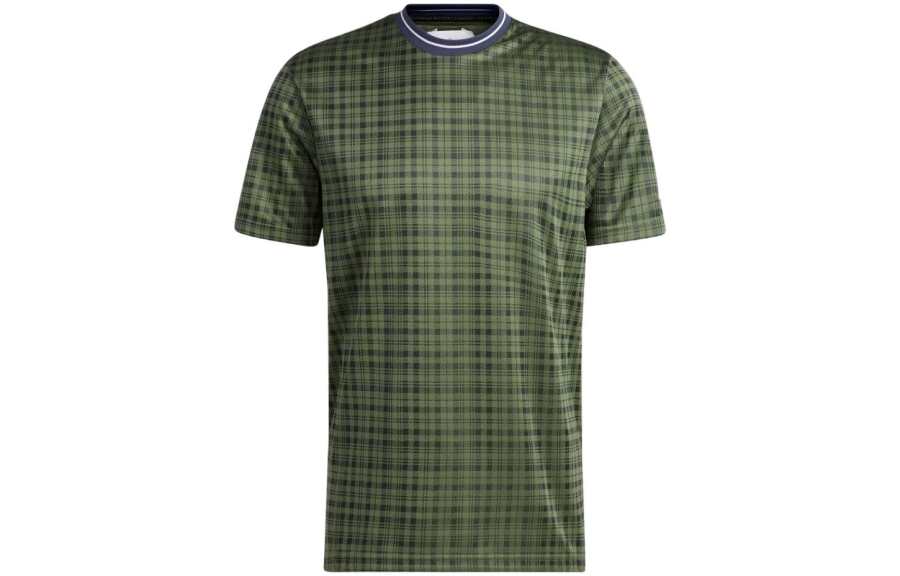 Adidas Adidas T Shirts Men's Natural Green Crew Neck Moderate Straight Fit