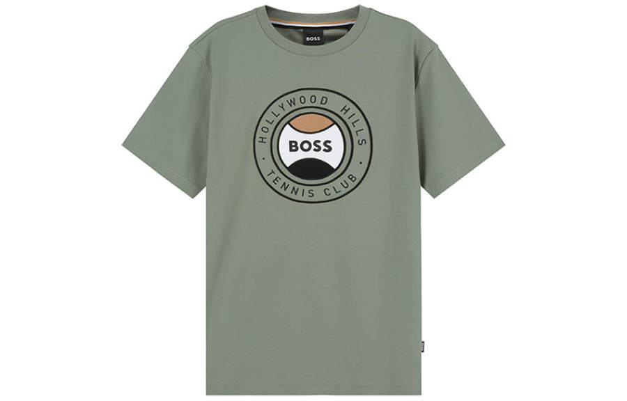 HUGO BOSS Regular Short Sleeved T Shirts Men's Gray Green