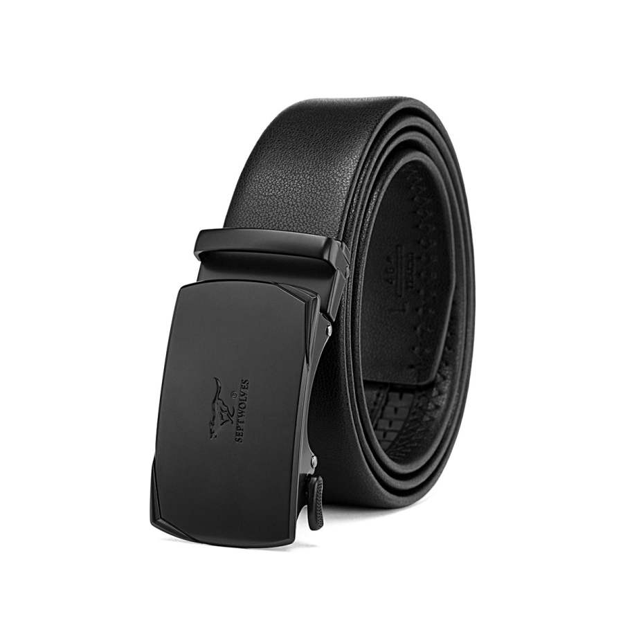 SEPTWOLVES SEPTWOLVES Zinc Alloy Split Cow Leather Belts Men's Width 3.5cm