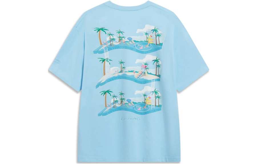 Li-Ning Li Ning Sports Trendy Collection T Shirt Unisex Ice Refreshing Blue