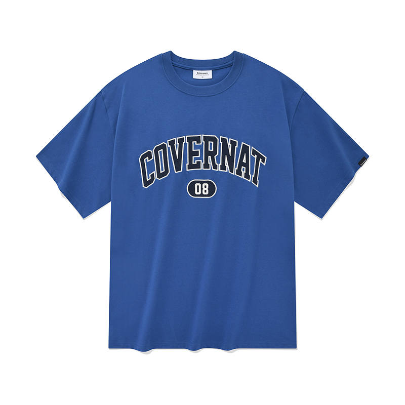 COVERNAT T Shirts Unisex Blue Crew Neck Moderate Straight Fit