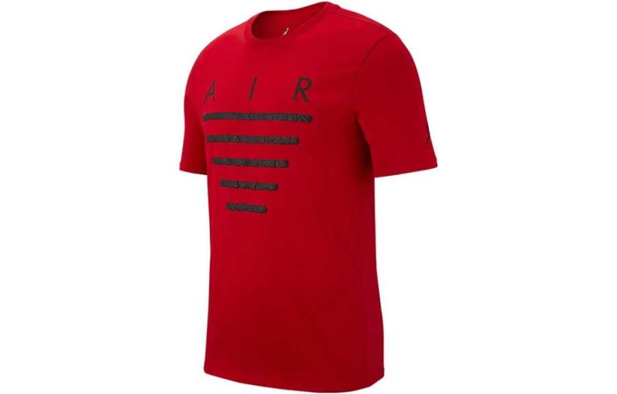 Jordan Jordan T Shirts Men's Red Crew Neck Moderate Straight Fit
