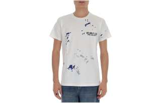Helmut Lang logo paint print T-shirt