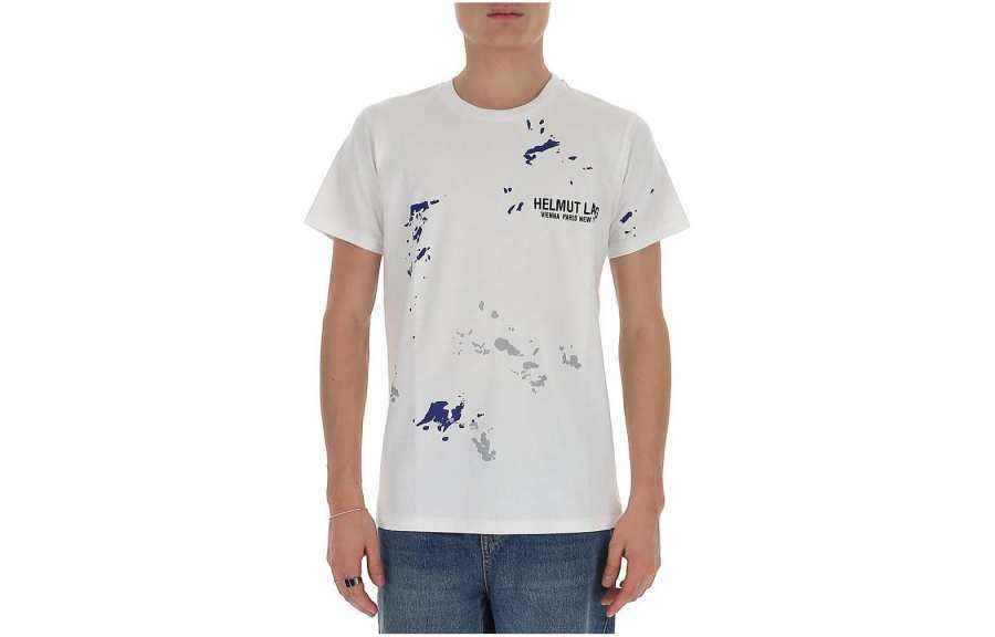 Helmut Lang Helmut Lang logo paint print T-shirt