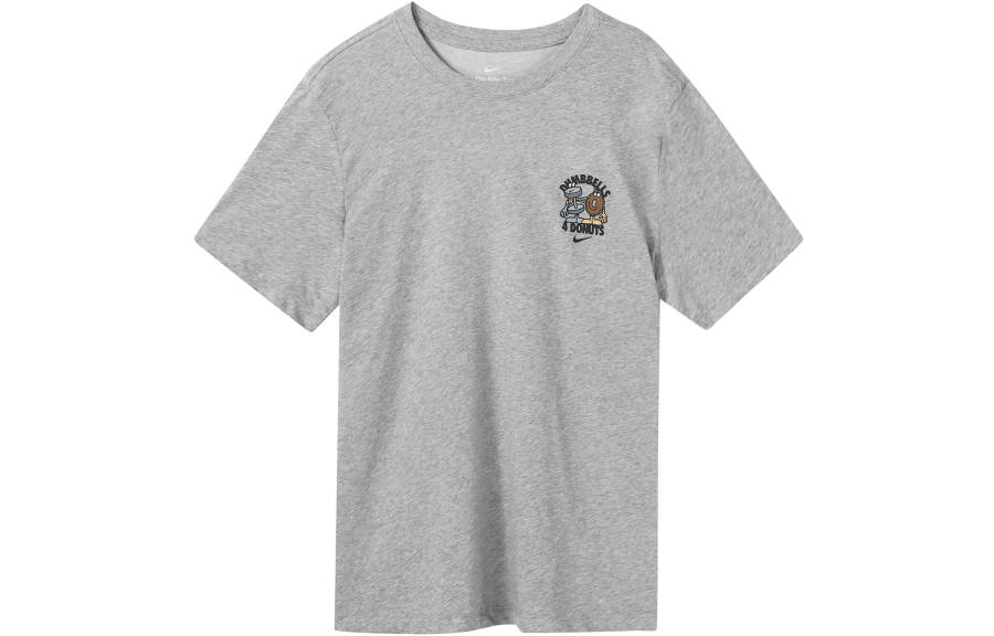 Nike Nike T Shirts Men's Gray Crew Neck Moderate Straight Fit