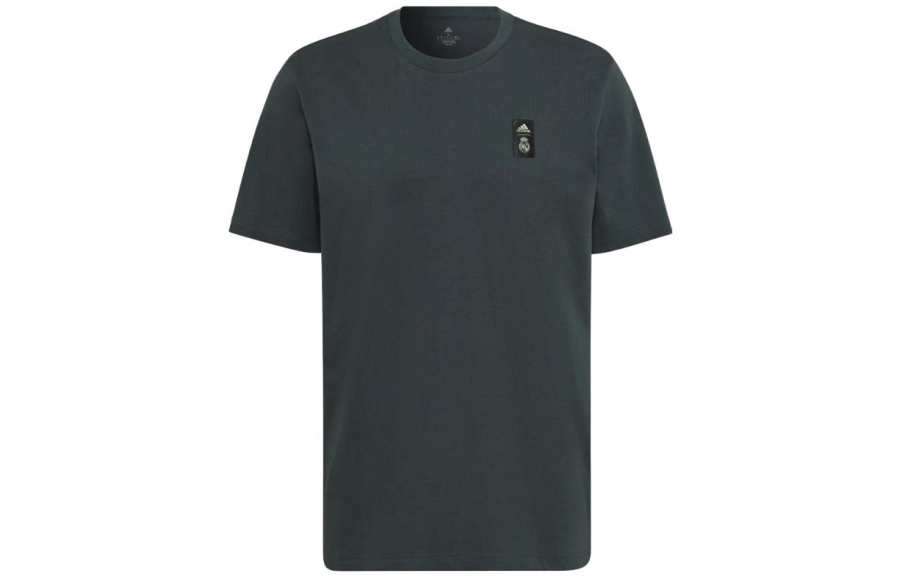 Adidas Adidas T Shirts Men's Dark Shadow Green Crew Neck Moderate Straight Fit
