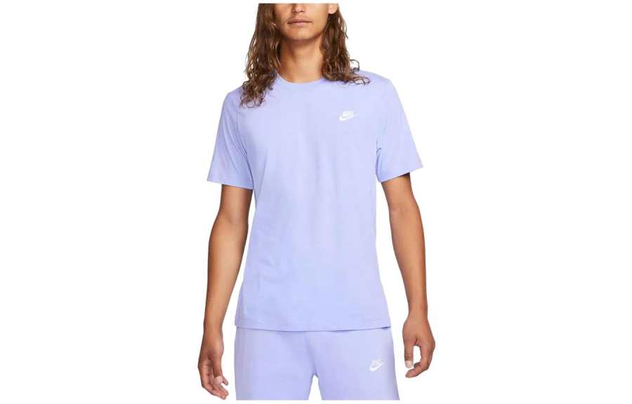 Nike Nike T Shirts Men's Purple Crew Neck Moderate Straight Fit