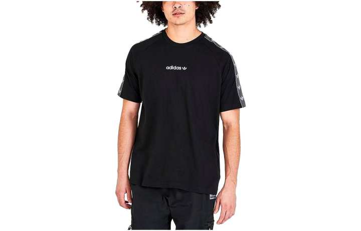 Adidas Adidas T Shirts Men's Black Crew Neck Moderate Straight Fit