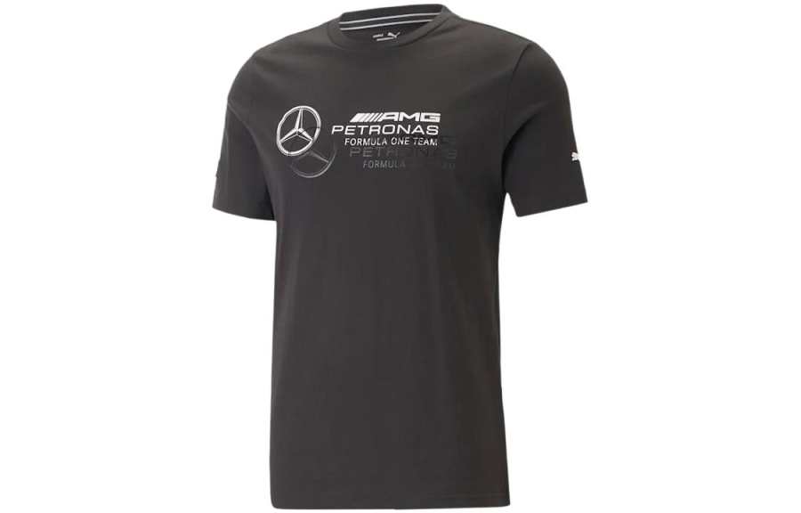 PUMA MAPF1 T Shirts Men's Black Crew Neck Moderate Straight Fit