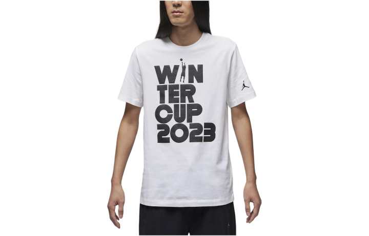 Jordan Jordan T Shirts Men's White Crew Neck Moderate Straight Fit