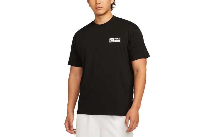 Nike Nike T Shirts Men's Black Crew Neck Moderate Straight Fit