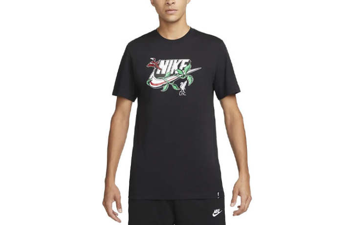Nike Nike T Shirts Men's Black Crew Neck Moderate Straight Fit