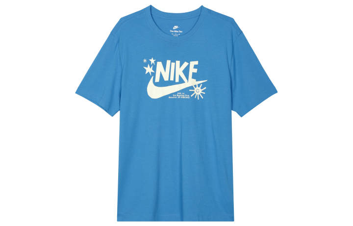 Nike Nike T Shirts Men's Blue Crew Neck Moderate