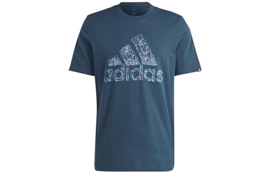 Adidas Adidas T Shirts Men's Arctic Blue Crew Neck Moderate